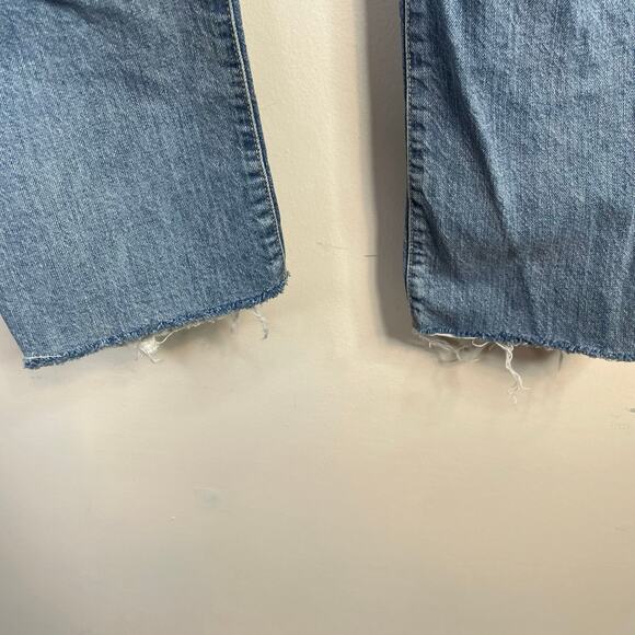 Gap Denim Ankle Flare High Rise Cropped Distressed Stretch Light Jeans 28 6 - Picture 10 of 16